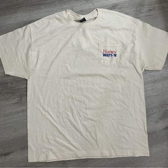 RARE NWT Hanes Beefy-T Pocket T-Shirt with Beefy T Bull Logo Size XL Men's